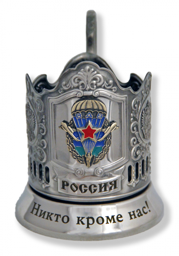 Набор для чая "ВДВ" (3 пр.) карт.футляр, хруст. стакан, знак,ложка-нерж.грав. фото 2