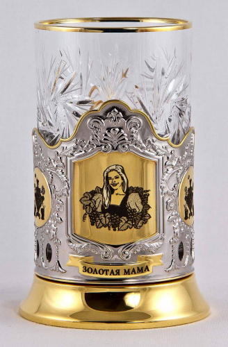 Набор для чая "Золотая мама" в/з(3 пр.) дерев.футляр, хруст.стакан,гравир.,ложка нерж.зол.грав. фото 2 Набор для чая "Золотая мама" в/з(3 пр.) дерев.футляр, хруст.стакан,гравир.,ложка нерж.зол.грав. фото 2