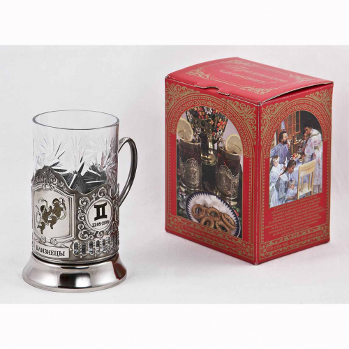 Подстаканник "Близнецы" карт.коробка, хруст.стакан, гравировка в 4-х местах Подстаканник "Близнецы" карт.коробка, хруст.стакан, гравировка в 4-х местах