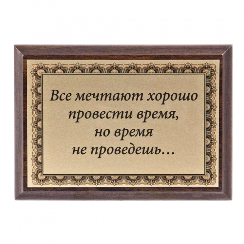 Плакетка "Все мечтают провести время..." 12х17 см