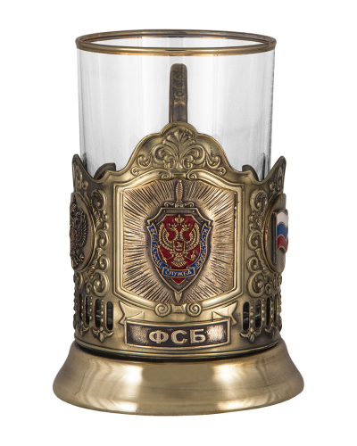 Подстаканник "ФСБ" (стакан - стекло, картонная коробка) ПДЛ-421КС фото 2 Подстаканник "ФСБ" (стакан - стекло, картонная коробка) ПДЛ-421КС фото 2