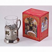 Подстаканник "Клевый рыбак" карт.коробка, хруст.стакан, гравировка в 4-х местах
