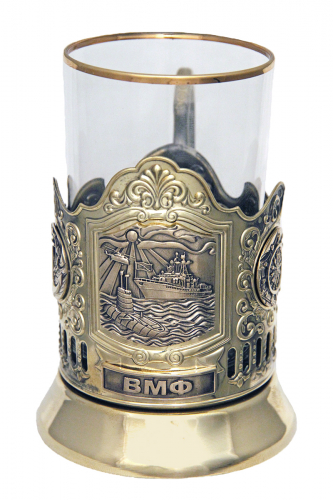 Набор для чая "ВМФ" (3 пр.) (стакан - стекло, картонная коробка, ложка - нерж. сталь зол.) ПДЛ-412КС фото 2 Набор для чая "ВМФ" (3 пр.) (стакан - стекло, картонная коробка, ложка - нерж. сталь зол.) ПДЛ-412КС фото 2