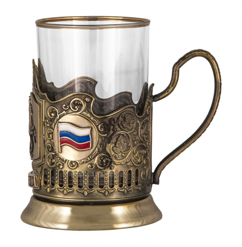 Набор для чая "Георгий" (3 пр.) (стакан - стекло, картонная коробка, ложка - нерж. сталь зол.) ПДЛ-424КС фото 4 Набор для чая "Георгий" (3 пр.) (стакан - стекло, картонная коробка, ложка - нерж. сталь зол.) ПДЛ-424КС фото 4
