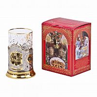 Подстаканник   "С легким паром! Мужской" в/з карт.коробка, хруст.стакан, гравировка