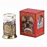 Подстаканник "Тройка" (стакан-хрусталь,картонная коробка)