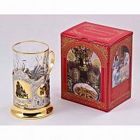 Подстаканник "Лучший охотник" в/з карт.коробка, хруст. стакан,гравировка в 4-х местах