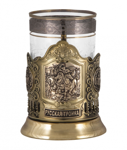 Подстаканник "Тройка" (стакан - стекло, картонная коробка) ПДЛ-415КС фото 2 Подстаканник "Тройка" (стакан - стекло, картонная коробка) ПДЛ-415КС фото 2
