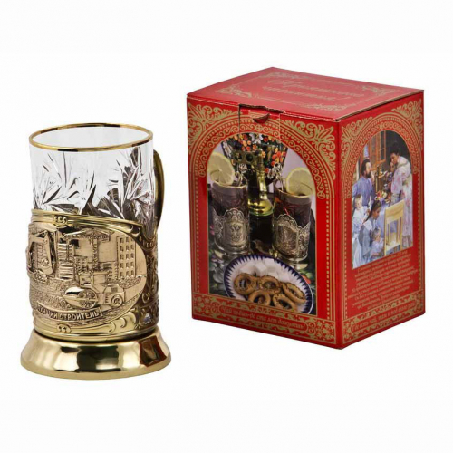 Подстаканник "Лучший строитель" (стакан - хрусталь с зол.ободком, картонная коробка) Подстаканник "Лучший строитель" (стакан - хрусталь с зол.ободком, картонная коробка)