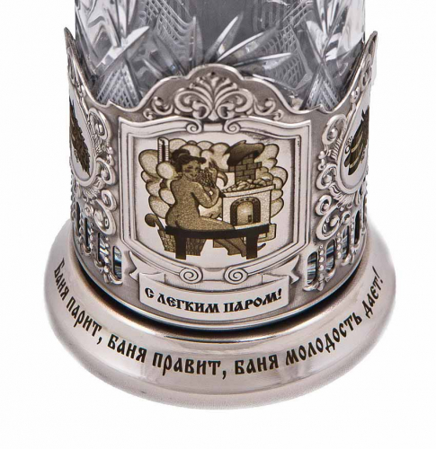 Подстаканник  "С легким паром! Женский" карт.коробка, стекл.стакан, гравировка ПД-351КС фото 2