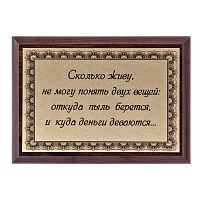 Плакетка "Сколько живу, не могу понять..." 12х17 см