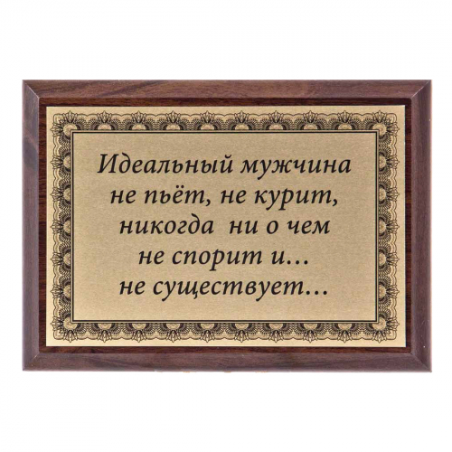 Плакетка "Идеальный мужчина..." 12х17 см