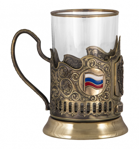 Набор для чая "Герб России" (3 пр.) (стакан - стекло, картонная коробка, ложка - нерж. сталь) ПДЛ-418КС фото 3 Набор для чая "Герб России" (3 пр.) (стакан - стекло, картонная коробка, ложка - нерж. сталь) ПДЛ-418КС фото 3