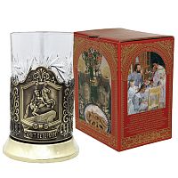 Подстаканник "Медный всадник" карт.коробка, хруст.стакан, штамп