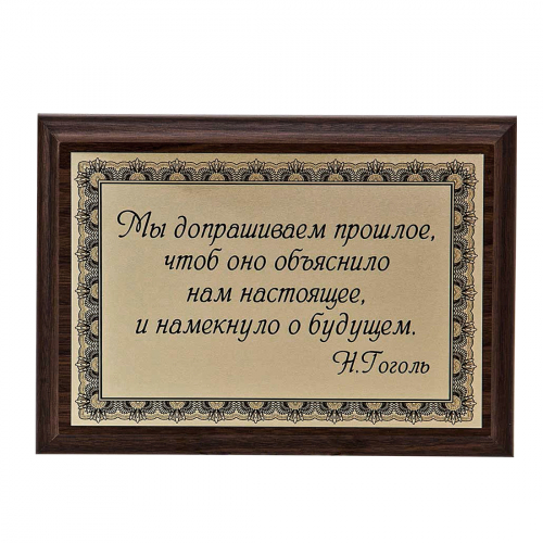 Плакетка "Мы допрашиваем прошлое..." 12х17 см Плакетка "Мы допрашиваем прошлое..." 12х17 см