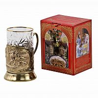 Подстаканник "Лучший футболист" (стакан - хрусталь с зол.ободком,картонная коробка)