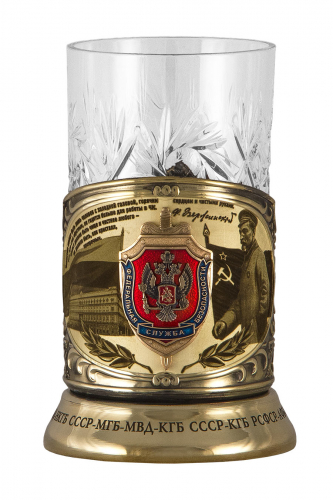Набор для чая "ФСБ" (3 пр.) дерев.футляр, хруст.стакан( знак+лазерная гравировка),ложка-нерж.грав. фото 2 Набор для чая "ФСБ" (3 пр.) дерев.футляр, хруст.стакан( знак+лазерная гравировка),ложка-нерж.грав. фото 2
