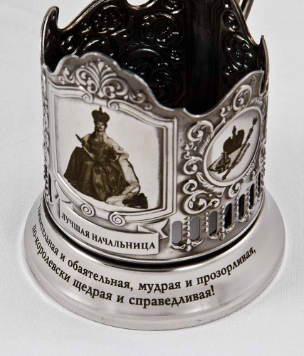 Набор для чая "Лучшая начальница!" (3 пр.) карт.коробка,стекл.стакан, гравировка в 4-х местах, ложка-нерж. грав. ПД-337КС фото 6