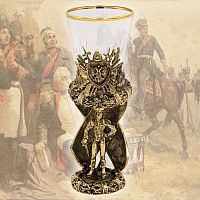 Стопка "Гусар"(стекло, латунь, эмали)