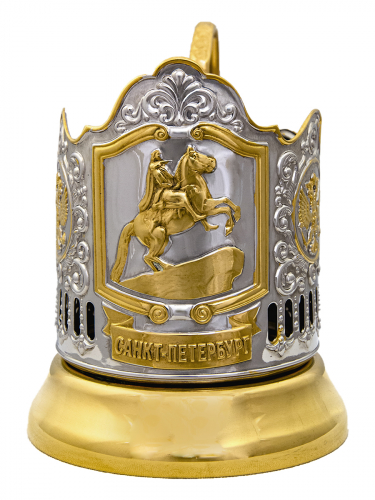 Набор для чая "Медный всадник" в/з(3 пр.) карт.коробка,хруст.стакан,штамп,ложка нерж.зол.грав. фото 2 Набор для чая "Медный всадник" в/з(3 пр.) карт.коробка,хруст.стакан,штамп,ложка нерж.зол.грав. фото 2