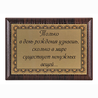 Плакетка "Только в день рождения узнаешь..." ПА-273