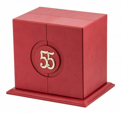 Набор для чая "С юбилеем-55 лет" (стакан-хрусталь с золотым ободком, кожаный футляр с бронзовой накладкой, ложка- латунь) фото 6 Набор для чая "С юбилеем-55 лет" (стакан-хрусталь с золотым ободком, кожаный футляр с бронзовой накладкой, ложка- латунь) фото 6