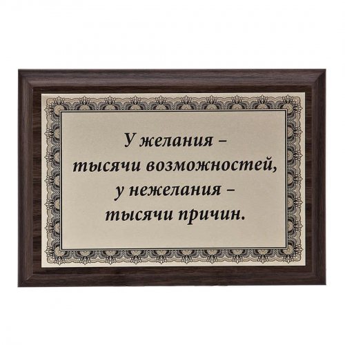 Плакетка "У желания-тысяча возможностей..." 12х17 см Плакетка "У желания-тысяча возможностей..." 12х17 см