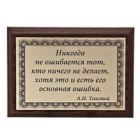 Плакетка "Никогда не ошибается..." 12х17 см