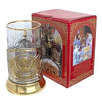 Подстаканник "СССР" в/з карт.коробка, хруст.стакан,штамп