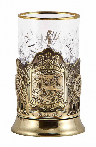 Подстаканник "ВМФ" (стакан-хрусталь,картонный футляр) фото 2 Подстаканник "ВМФ" (стакан-хрусталь,картонный футляр) фото 2