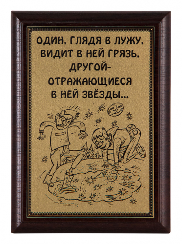 Плакетка "Пессимизм и оптимизм..." 12х17 см Плакетка "Пессимизм и оптимизм..." 12х17 см