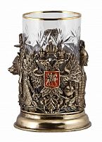 Подстаканник "Россия" (стакан-хрусталь с золотым ободком, картонный футляр)