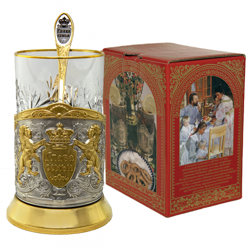 Набор для чая "Глава семьи" в/з(3 пр.) карт.коробка, хруст.стакан,штамп,ложка нерж.зол.грав. Набор для чая "Глава семьи" в/з(3 пр.) карт.коробка, хруст.стакан,штамп,ложка нерж.зол.грав.