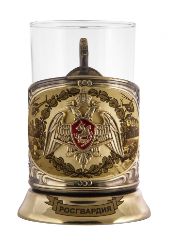 Набор для чая "Росгвардия" (3 пр.) карт.коробка, стекл. стакан( знак+лазерная гравировка),ложка-нерж.грав. ПД-717/1КС фото 2 Набор для чая "Росгвардия" (3 пр.) карт.коробка, стекл. стакан( знак+лазерная гравировка),ложка-нерж.грав. ПД-717/1КС фото 2