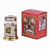 Подстаканник  "С легким паром! Мужской" в/з карт.коробка, стекл.стакан, гравировка ПД-350КС