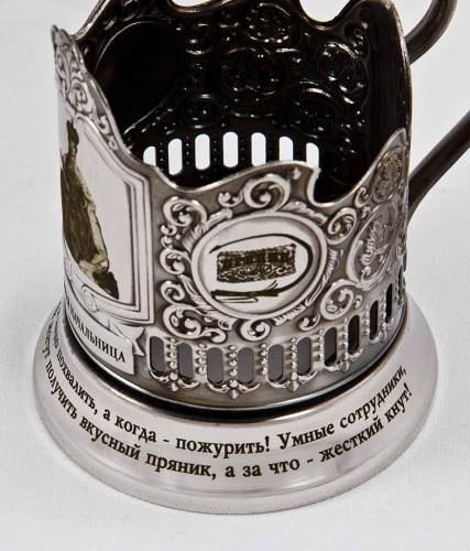 Подстаканник "Мудрая начальница!" карт.коробка, стекл. стакан, гравировка в 4-х местах ПД-332КС фото 2
