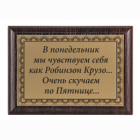 Плакетка "В понедельник мы чувствуем себя..." ПА-272