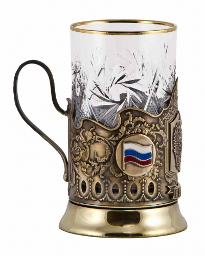 Подстаканник "Герб России" (стакан-хрусталь,картонный футляр) фото 4 Подстаканник "Герб России" (стакан-хрусталь,картонный футляр) фото 4